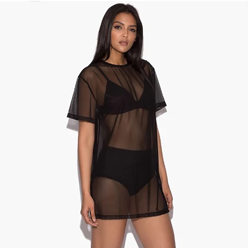 Bikini Sexy para mujer, traje de baño de encaje negro, ropa de playa, traje de baño tejido, Vestido de playa de gasa 2023