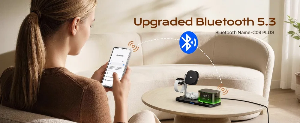 Wireless Charging Dock with bluetooth