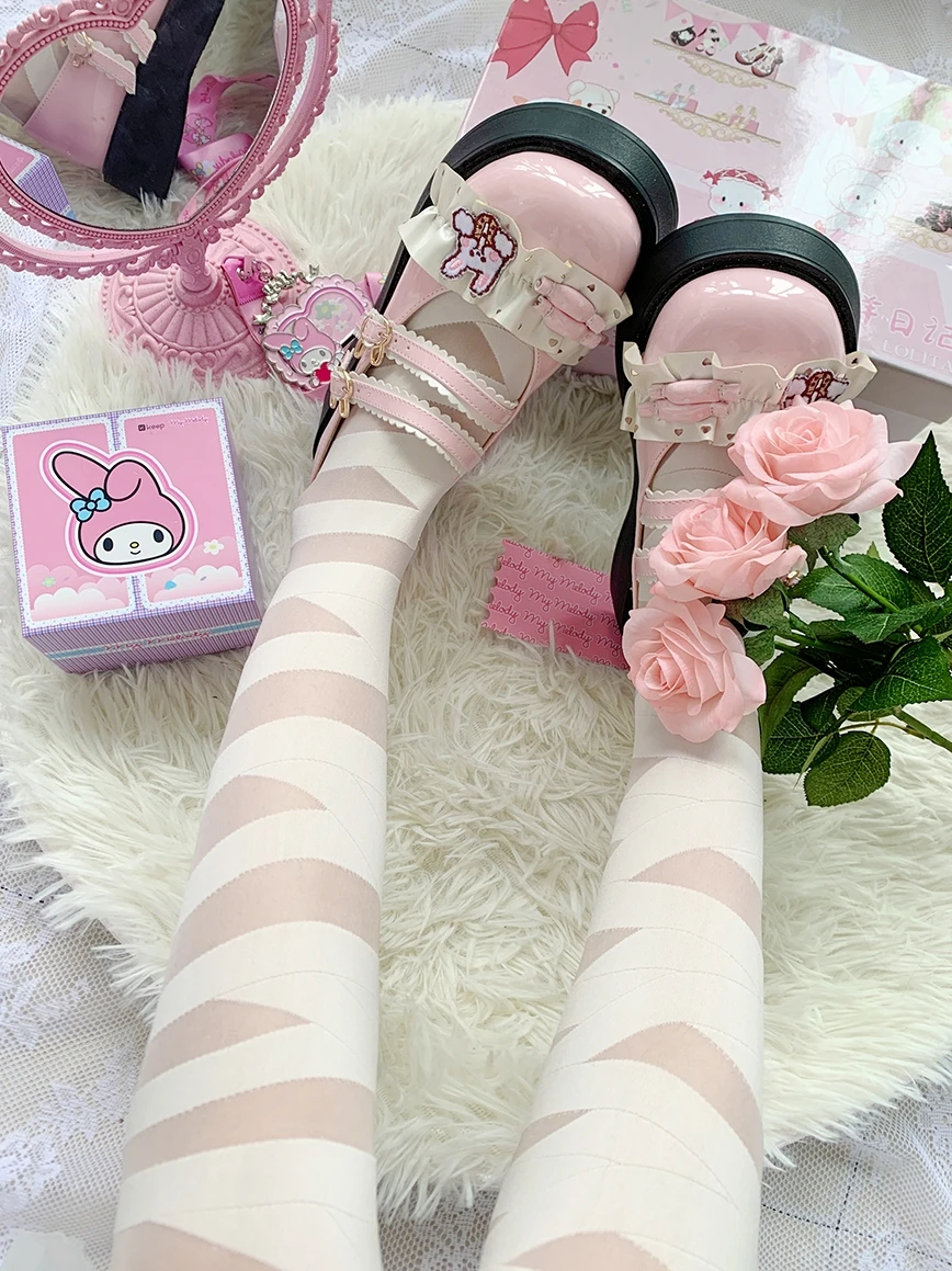 Loli Sweet Lolita Shoes Rabbit Cute Spring Student Big Head Thick Sole Lo Shoes Cos Girls Tea Party Shoes