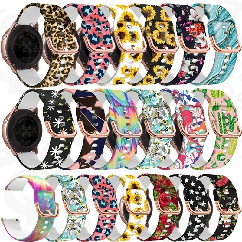 Ремешок силиконовый для смарт-часов, браслет для Samsung Galaxy Watch 5 Pro Watch 4 Active 2 40 44 мм Huawei GT 2 GT3 42 мм, 20 мм