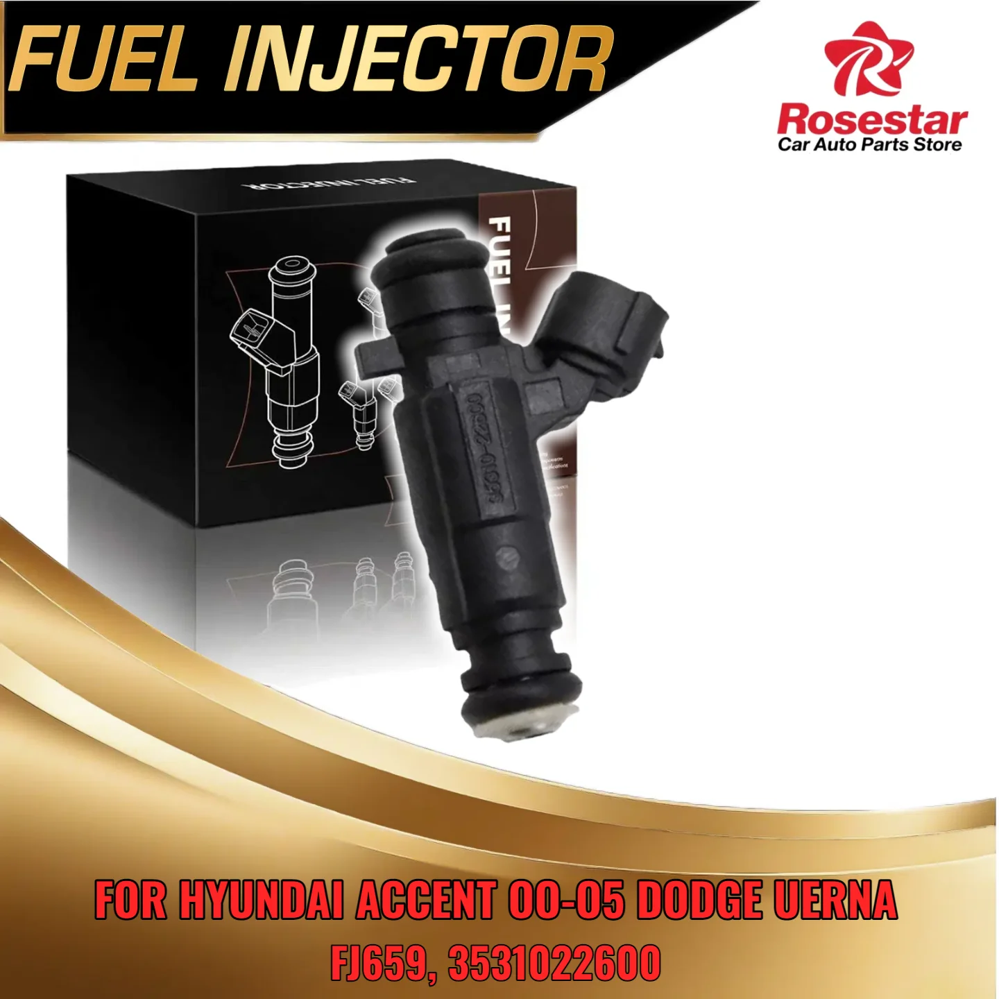 

New Fuel Injector for Hyundai for Dodge FJ659 3531022600 Fit Accent Verna 2000-2005 1.5L 1.6L Engine