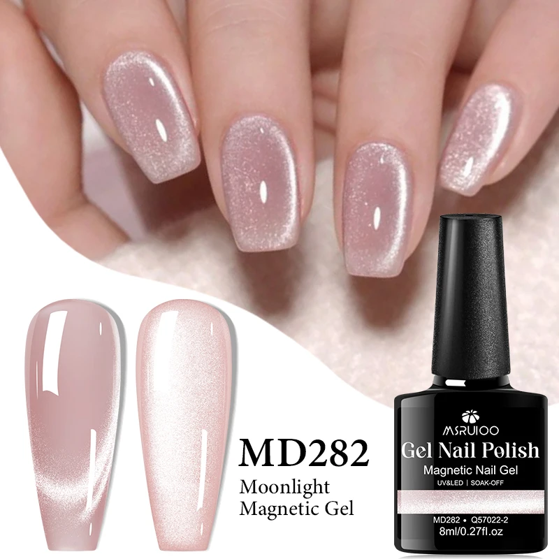 MSRUIOO 8ml Cat Magnetic Gel Nail Polish Moonlight Pink Silver Yellow Green Semi-Transparent UV Gel LED Vanrish Design Manicure
