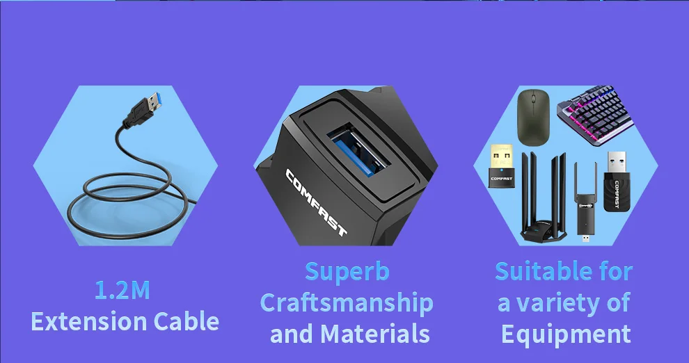 USB3.0 Wifi Adapter Extension Base cavo di prolunga da 1.2M dispositivo di trasmissione ad alta velocità per scheda di rete/disco U/Mouse /Audio