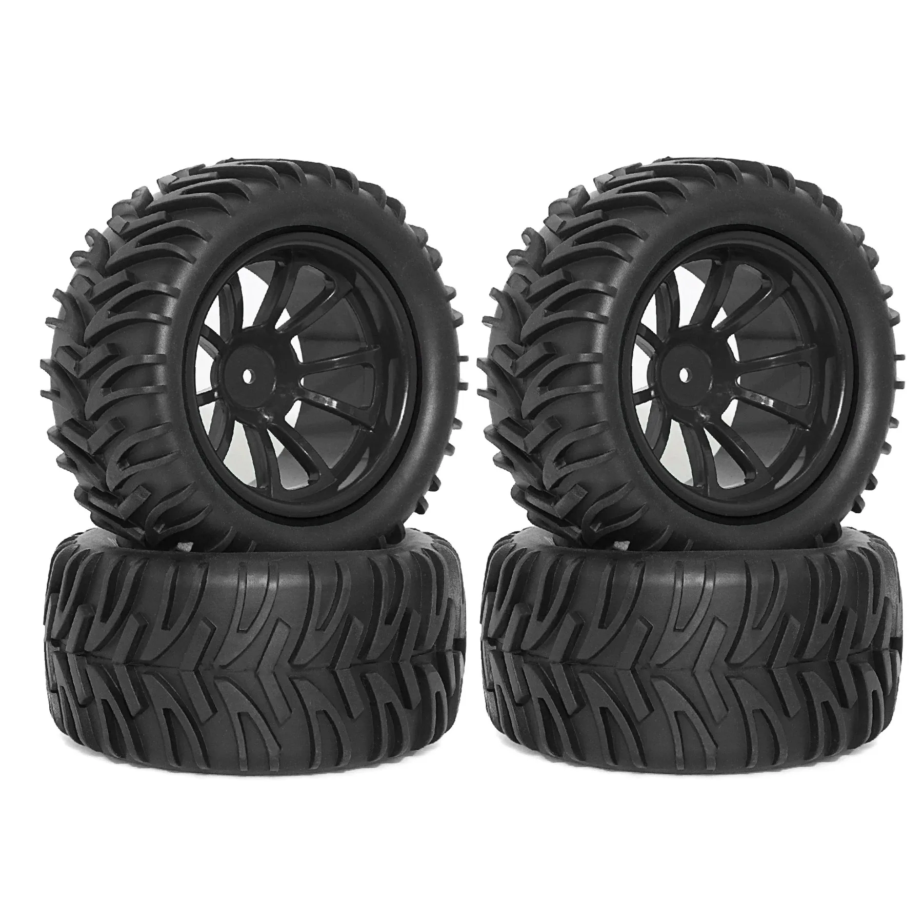 12mm Hex RC Wheels and RC Truck Tires for 1/10 Stampede Hoss 2WD 4x4 VXL Traxxas Rustler Redcat Volcano EPX Pro S30 Blackout XTE