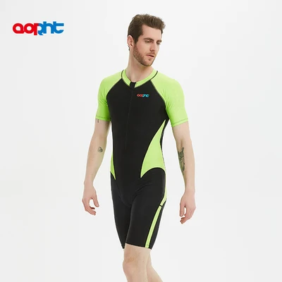 Adults Short Sleeve Professional SharkSkin Fabric Competitive Water Sport SwimWear One Piece Quick-Drying Beach Bathing SwimSuit