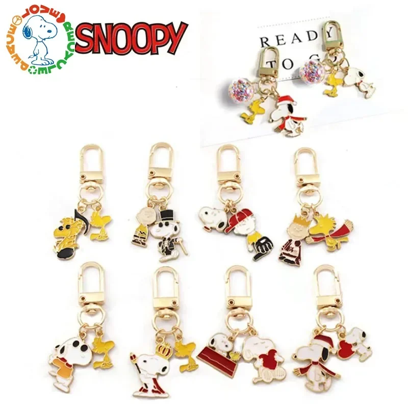 Snoopy Peripheral Keychain Model Metal Car Key Pendant Charlie Keychain Student Children's Cute Toy Christmas Gift