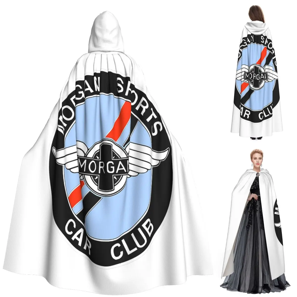 

Morgan Motor Car Company Long Hooded Cloak Witch Medieval Costume Cosplay Cape HalloweenParty Adult Unisex