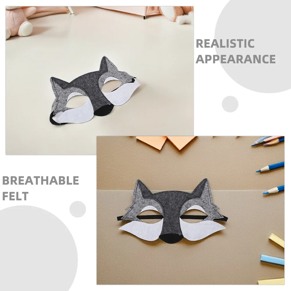 12 قطعة قناع نصف وجه على شكل ذئب الهالوين، أزياء تنكرية واقعية، إكسسوار للحفلات التنكرية، غطاء للحيوانات البرية #4