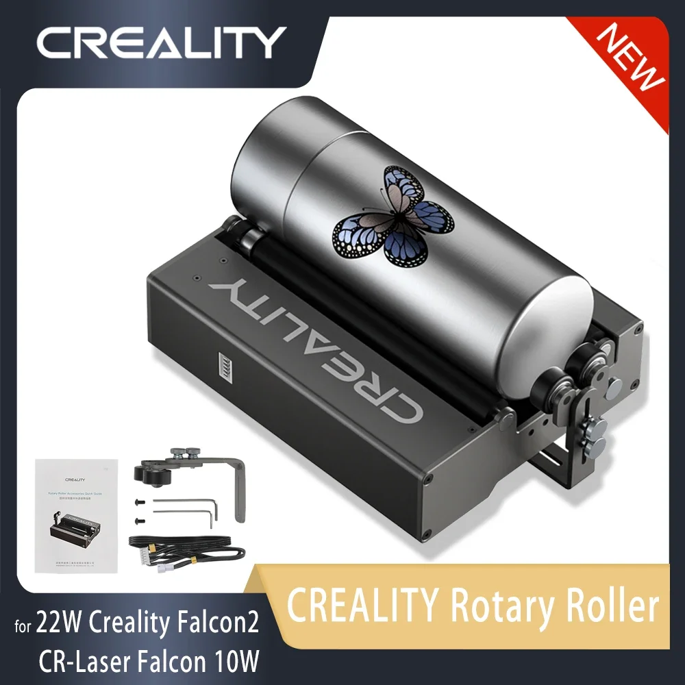 CREALITY-Rouleau lointain parfait pour la gravure, cylindrique, largeur incroyable réglable, 22W, Creality Falcon2, CR-Laser Falcon 10W