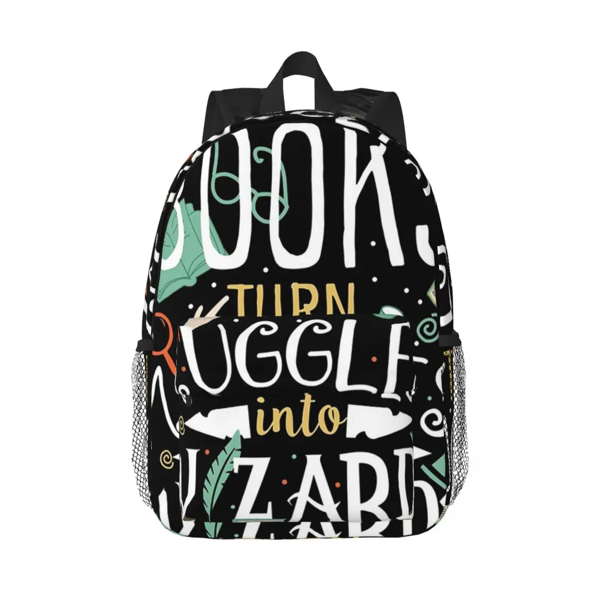 Books Turn Muggles Into Wizards Backpacks Teenager Bookbag Students School Bags Laptop Rucksack Shoulder Bag Large Capacity