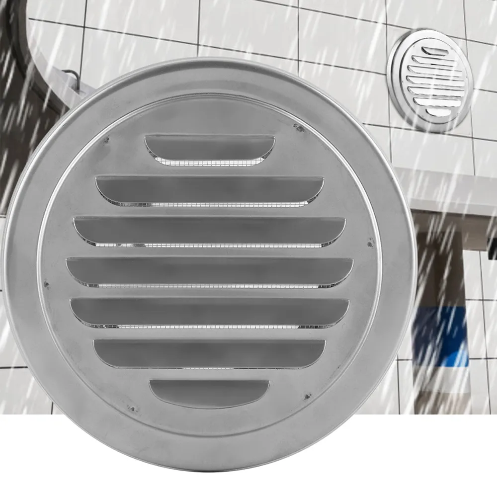 Modern Stainless Steel Air Vent Round Silver Ventilation Cover Durable Exhaust Grill Cap Kitchen