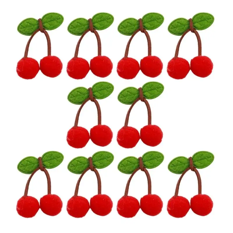 

39BB 10Pcs/Pack Fabric Fruit Pompoms For Clothing Embellishments and Hair Accessory