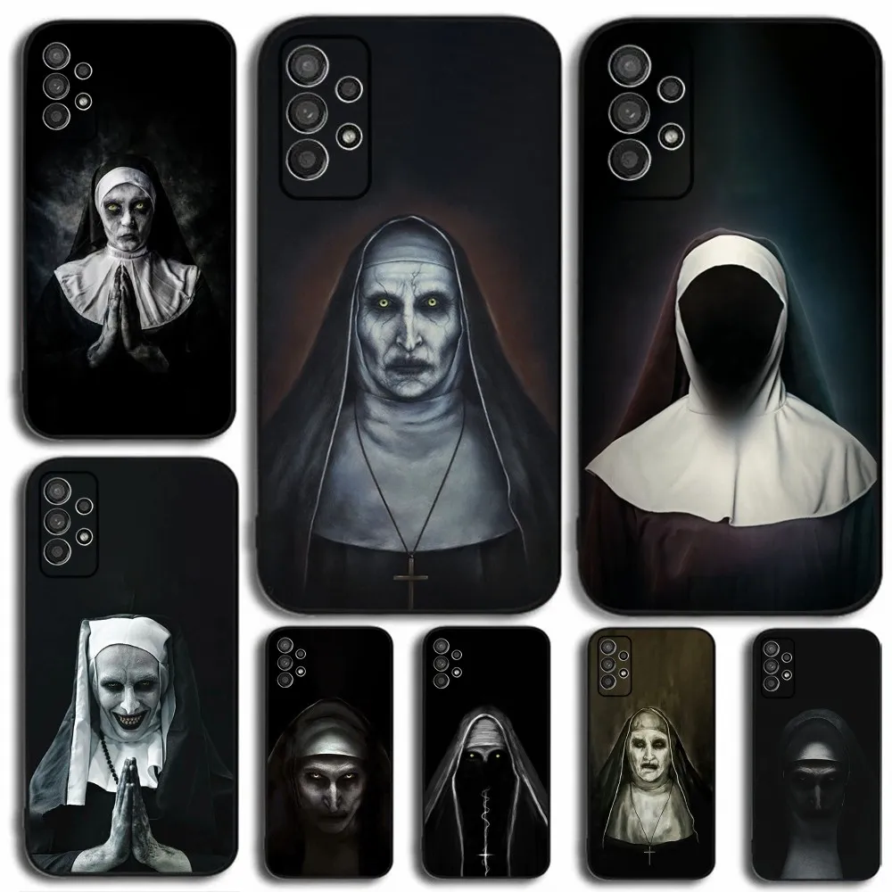 The Nun Valak Horror Phone Case For Samsung Galaxy A13,A21s,A22,A31,A32,A52,A53,A71,A80,A91 Soft Black Cover