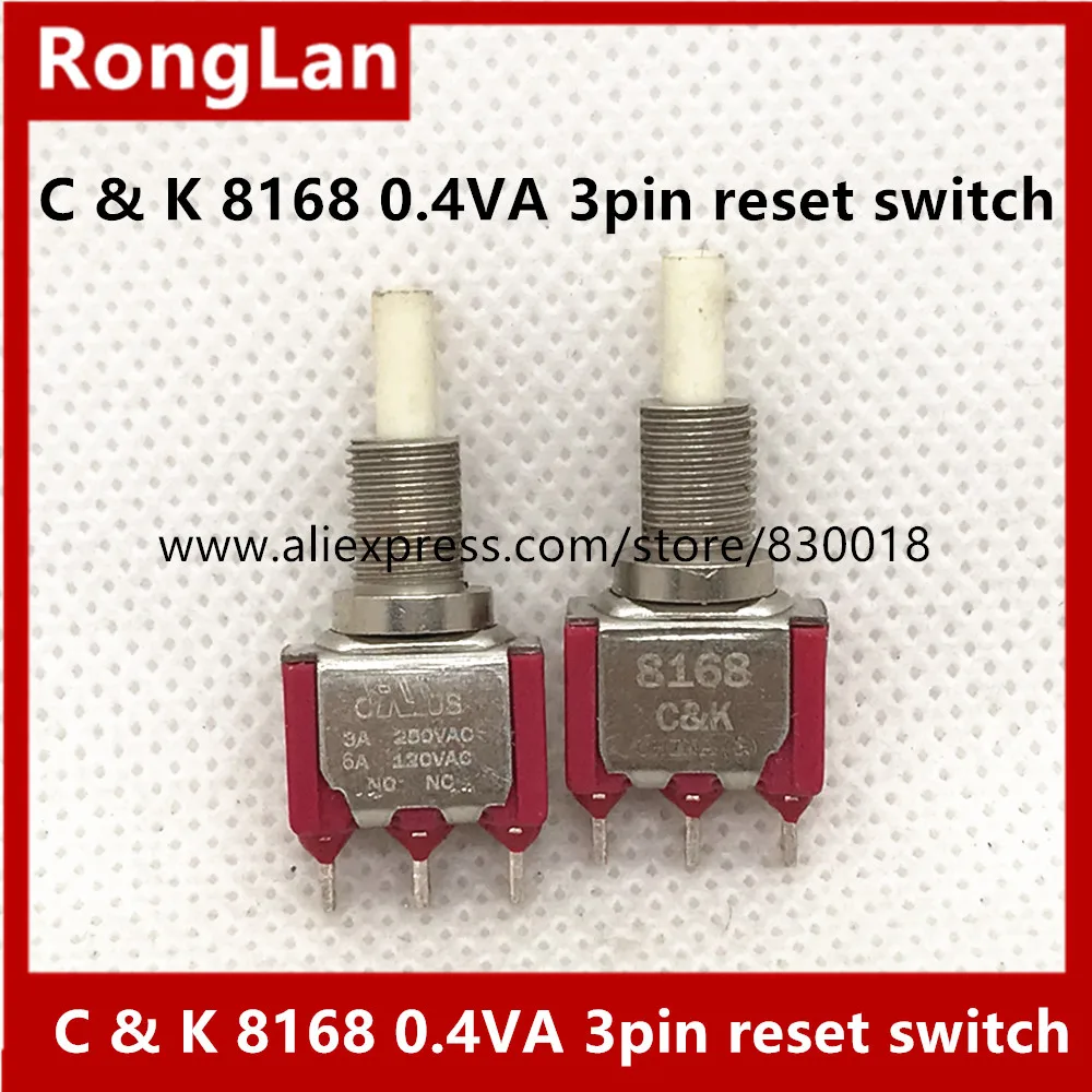 [BELLA]C & K 8168 0.4VA American gold-plated 3 -pin push button switch  reset switch new original--10PCS/LOT