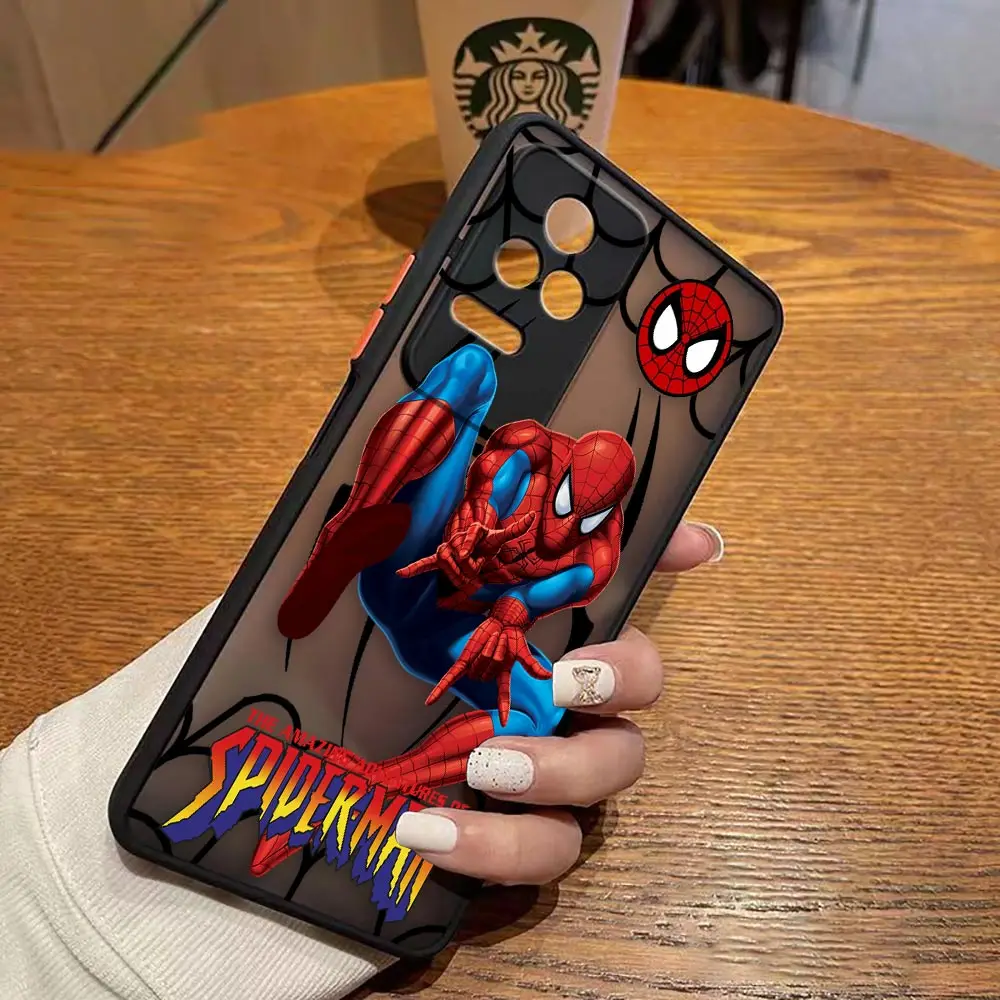 Matte Case for Redmi A1 K50 K40 GAMING K30 K20 10X 10C 10 9C 9T 9A 9 8 7 PRO 4G 5G Case Funda Capa Shell Marvel Spider-Man Combo