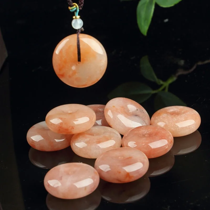 Golden Silk Jade Safe Brand, Peach Blossom Brew Pendant Safe Buckle for Men and Women