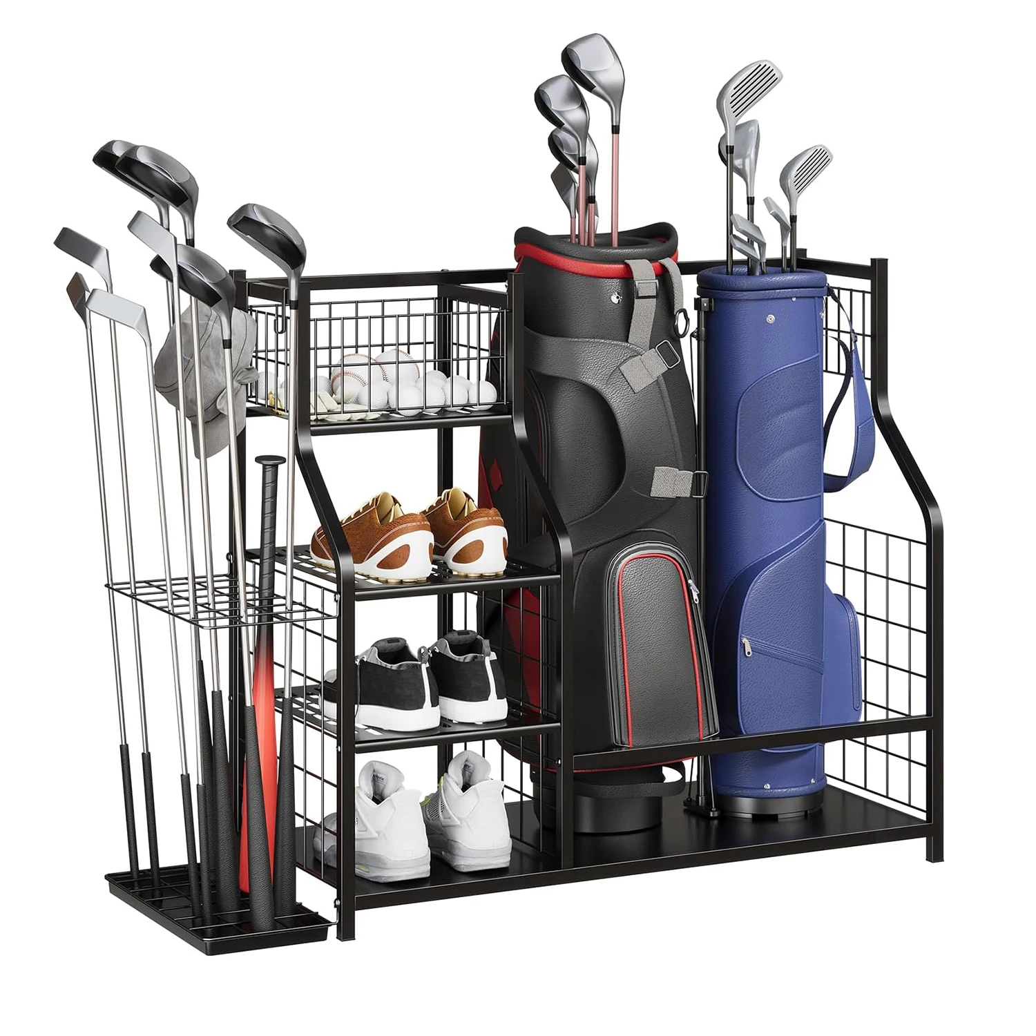 

Golf Storage Garage Organizer, Golf Bag Storage Stand and Other Golfing Equipment Rack, Storage Rack for Golf Clubs
