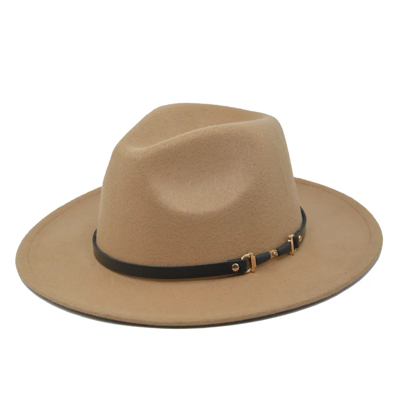 New Cross-Border Fashion Elegant Fedora European American Hat Spring, Autumn and Winter Woolen Retro Artistic Bro