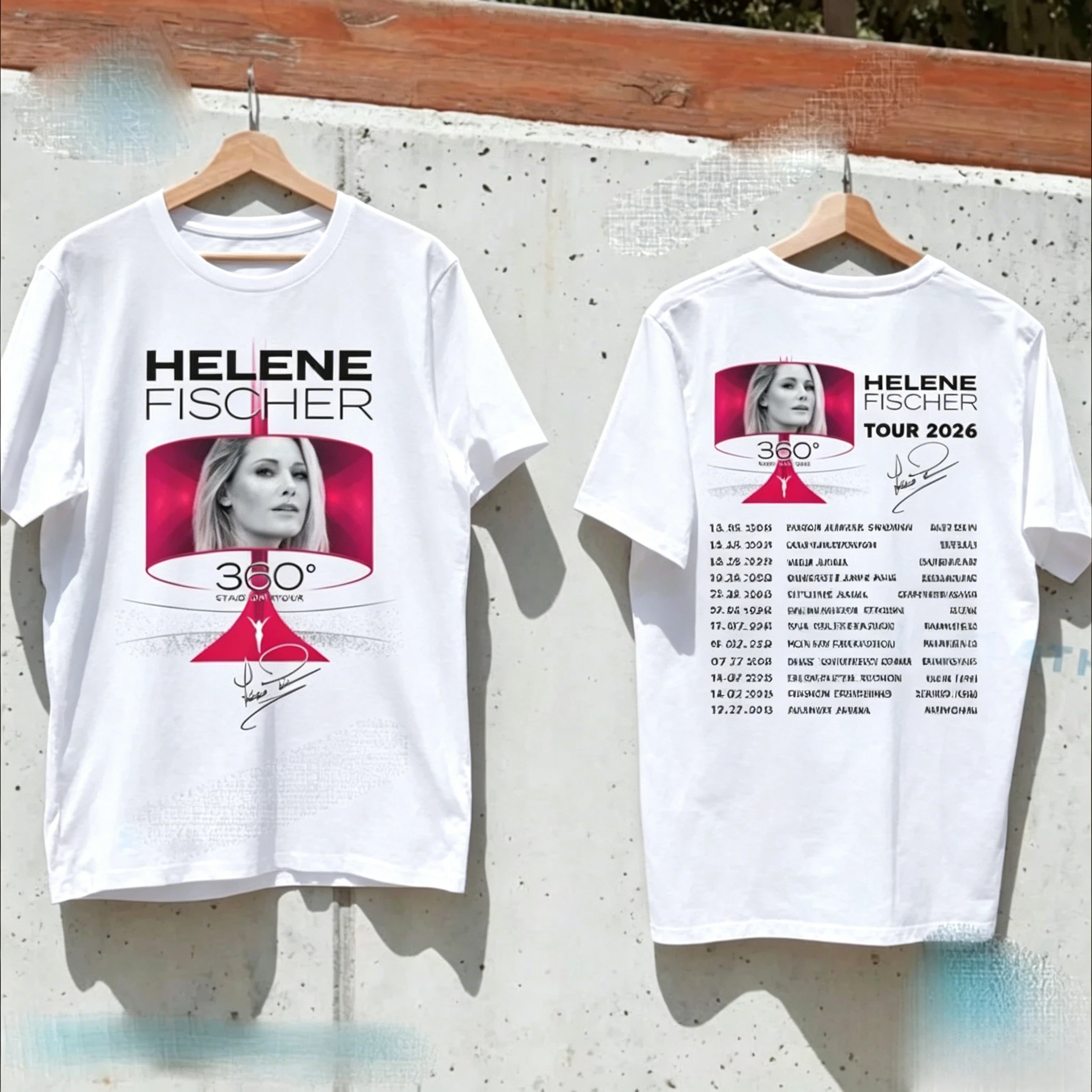 2026 Helene Fischer Live 360 Stadion Tour T-Shirt Front Back Tour Dates Print Men Women Vintage Schlager Music Fan Gift Casual