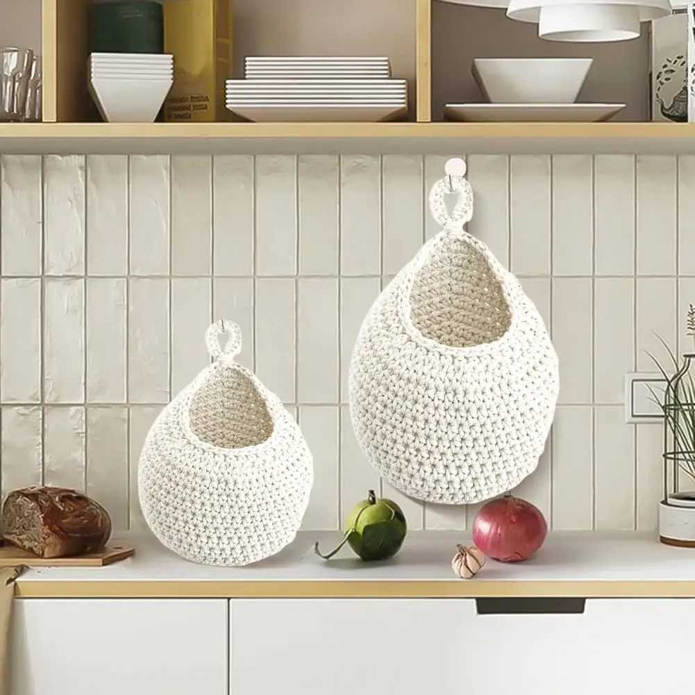 

Storage Net Pouches 3 Pcs/Set Convenient Handwoven Wear-resistant Potato Vegetable Onion Storage Bags Kitchen Stuffs