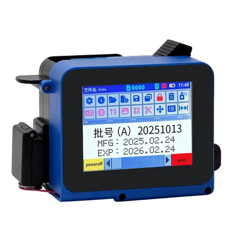 

A13E-Handheld Inkjet Printer With 25 Language Ink Ribbon Mini Portable Batch Code Date Number Logo Expiry Label Printer