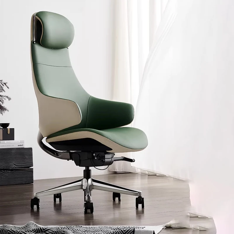 Ergonomic Luxury Office Chair With Adjustable Leather Solid Wood New Executive Desk Accessory Electric Executive Office Chair