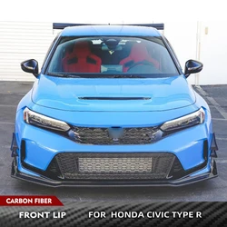 Car Front Bumper Lip For Honda Civic Type R 11th 2022 2023 Carbon Fiber Car Front Lip Spoiler Apron Splitters Protector 3PCS