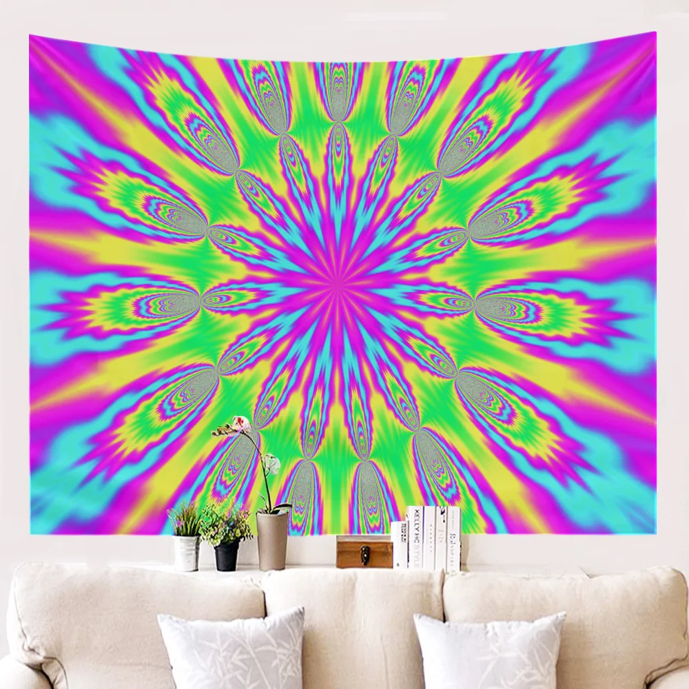 VIKAMA Bunter Wandteppich mit Cyberpunk-Visual-Print, waschbar und schmutzabweisend, für Wohnzimmer, Schlafzimmer, Büros und Party-Heimdekoration
