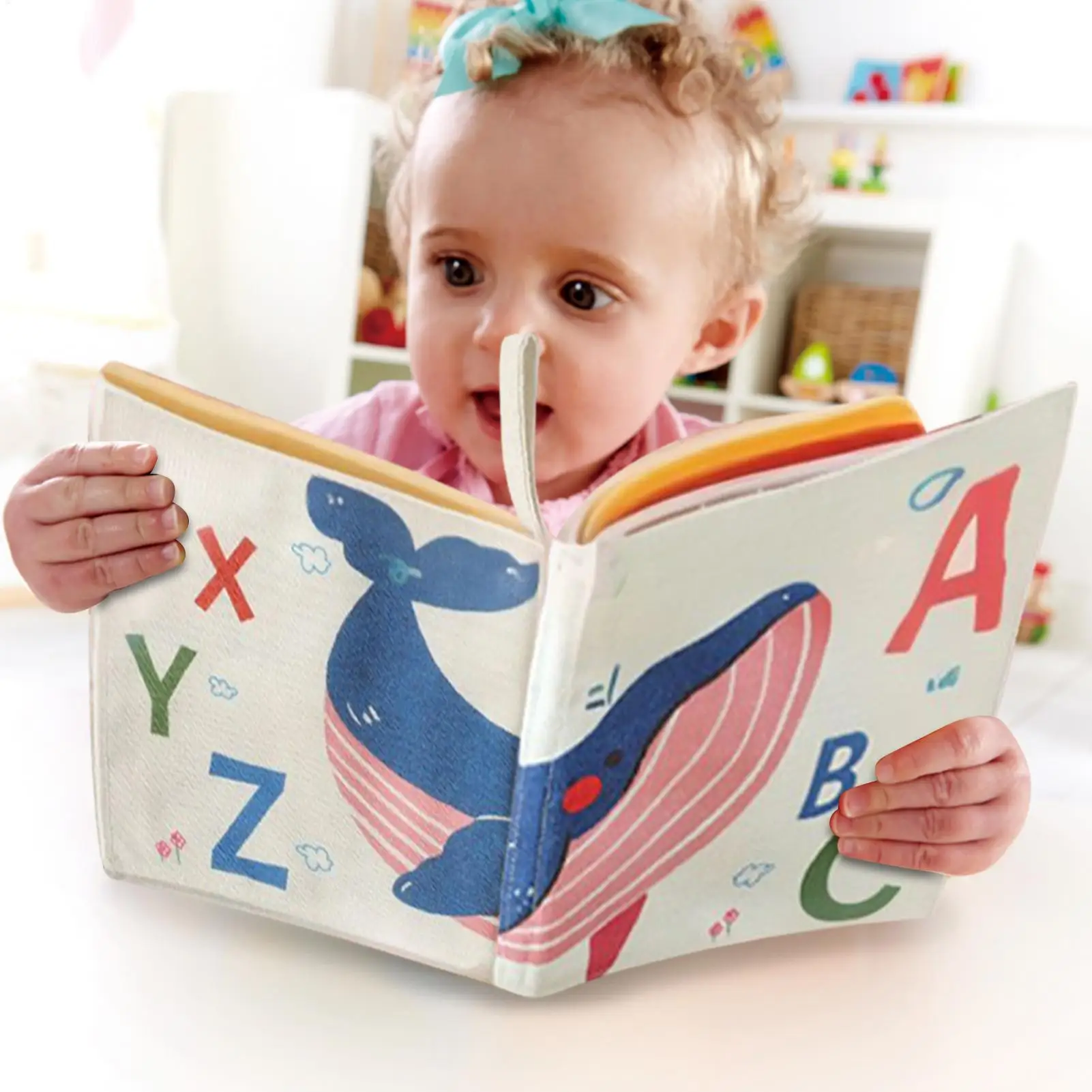 Libro de tela para bebé, libro interactivo de tacto y sensación para la dentición, actividad educativa, juguetes de estimulación Visual para niños, balcón y sala de estar