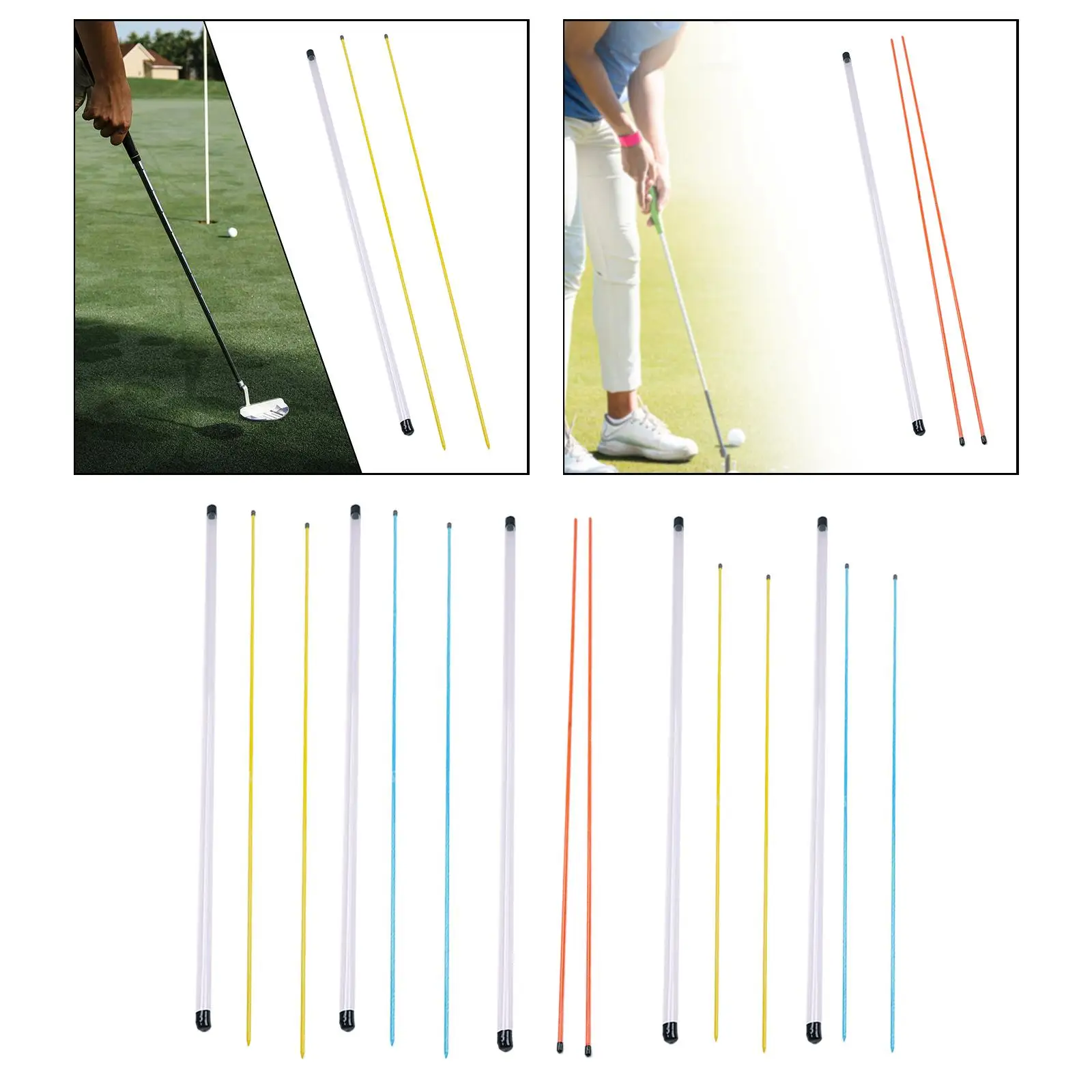 2x Golf Alignment Sticks Auxiliary Exerciser Golf Alignment Rods for Swing