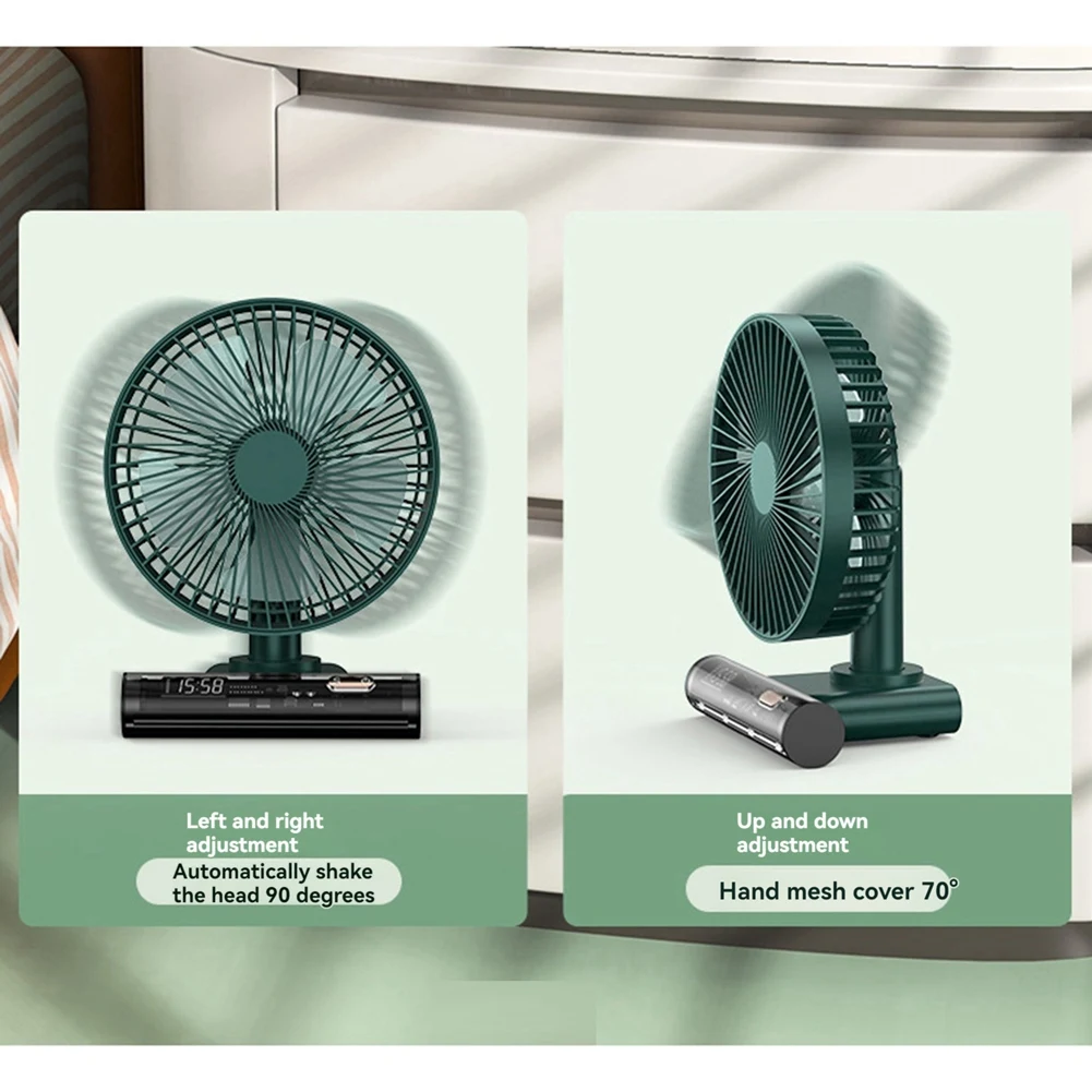 GORĄCE! Nowy wentylator biurkowy Mini wentylator USB Przenośny zegar biurowy Mały wentylator Wentylator o długiej żywotności baterii