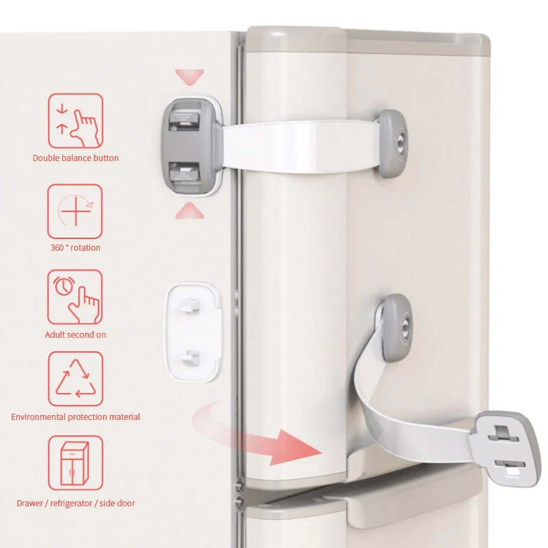 Rotate 360 degrees Child Safety Lock Baby Drawer Refrigerator Lock Baby Safety Home Security Protection Cabinet Anti-pinch