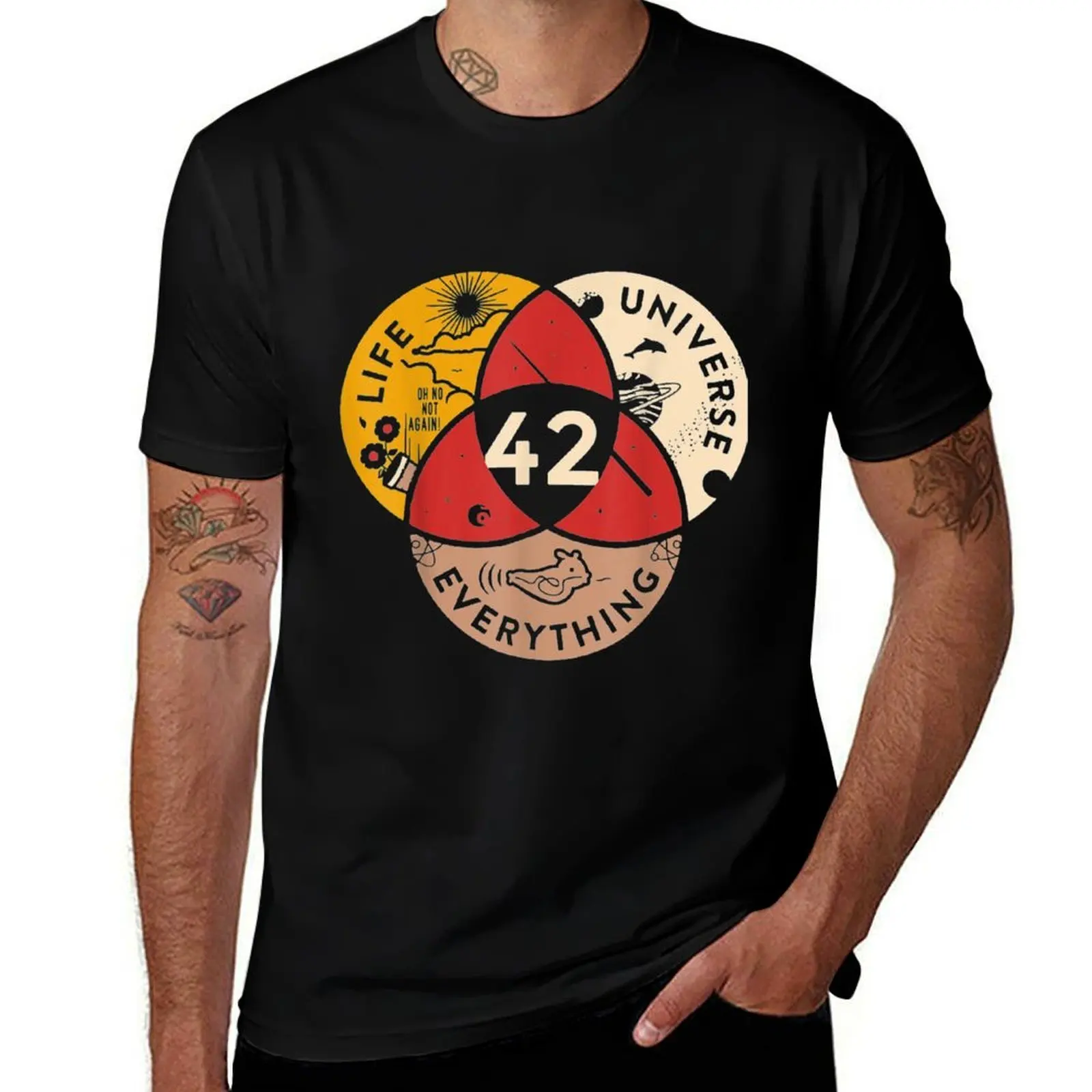 42 Answer to Life Universe and Everything science Vintage T-Shirt Big and Tall Short Sleeve Tee