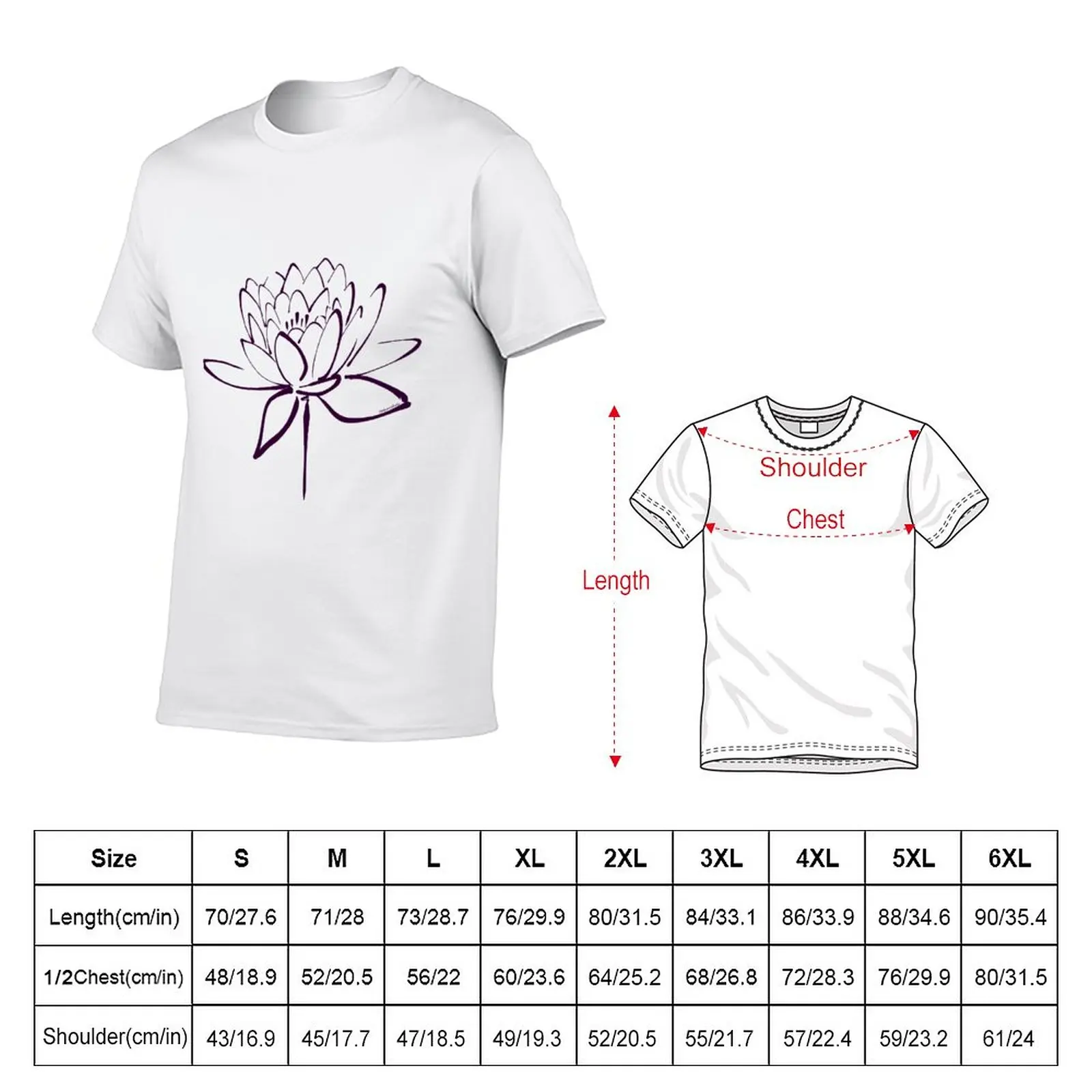 New Lotus Flower Calligraphy (Plum) T-Shirt custom t shirts design your own korean fashion mens graphic t-shirts anime