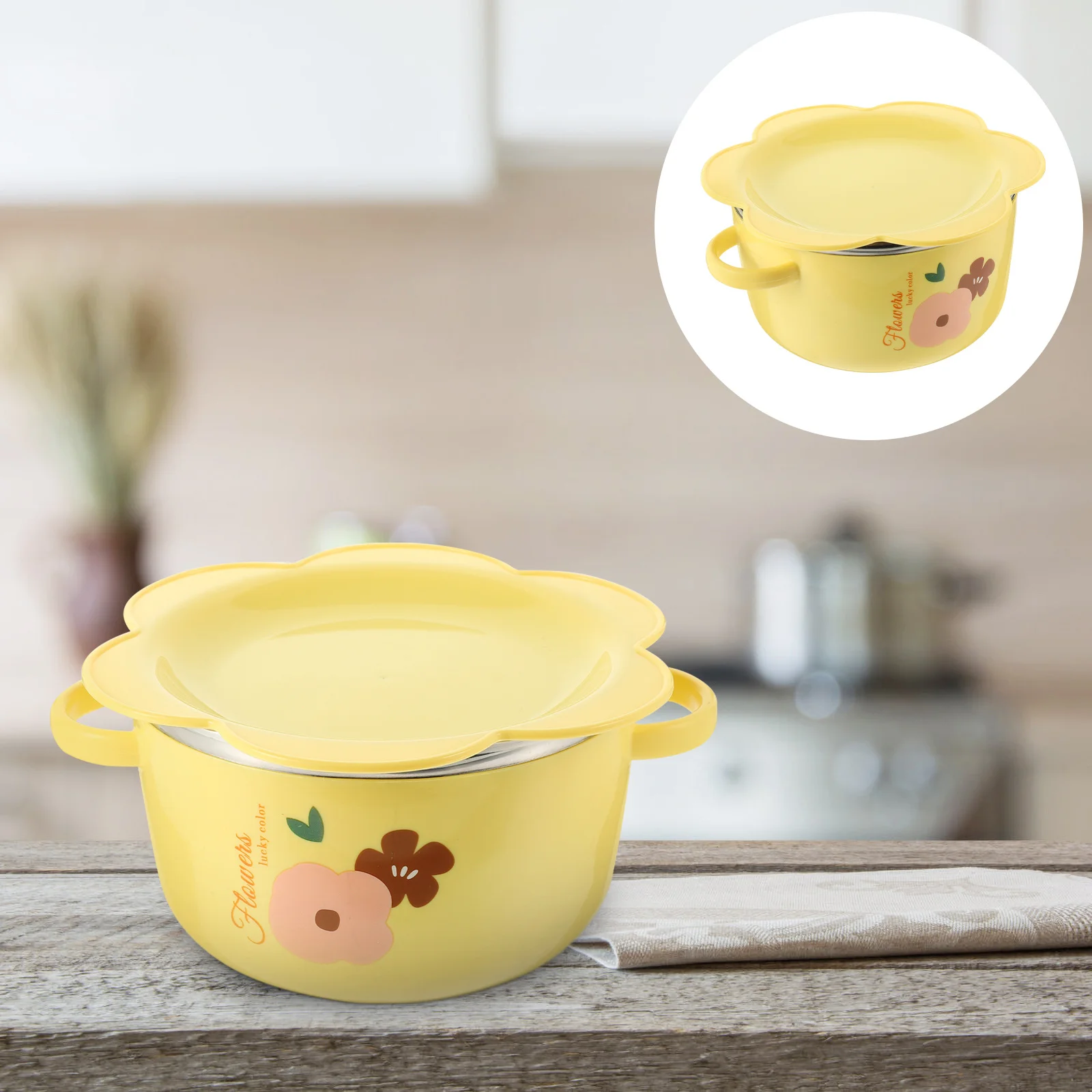 

Stainless Steel Soup Bowl with Lid 304 Premium Deep Thickened Ramen Bowl for Kitchen Microwave Safe Noodle Food Bowls Daily Use