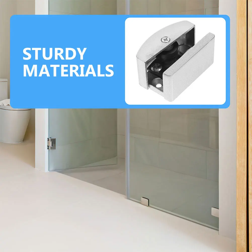 3 шт., сенсорные нижние направляющие для душевой двери, прочный алюминиевый сплав, резиновые раздвижные стеклянные дверные упоры, запасные части для ванной комнаты