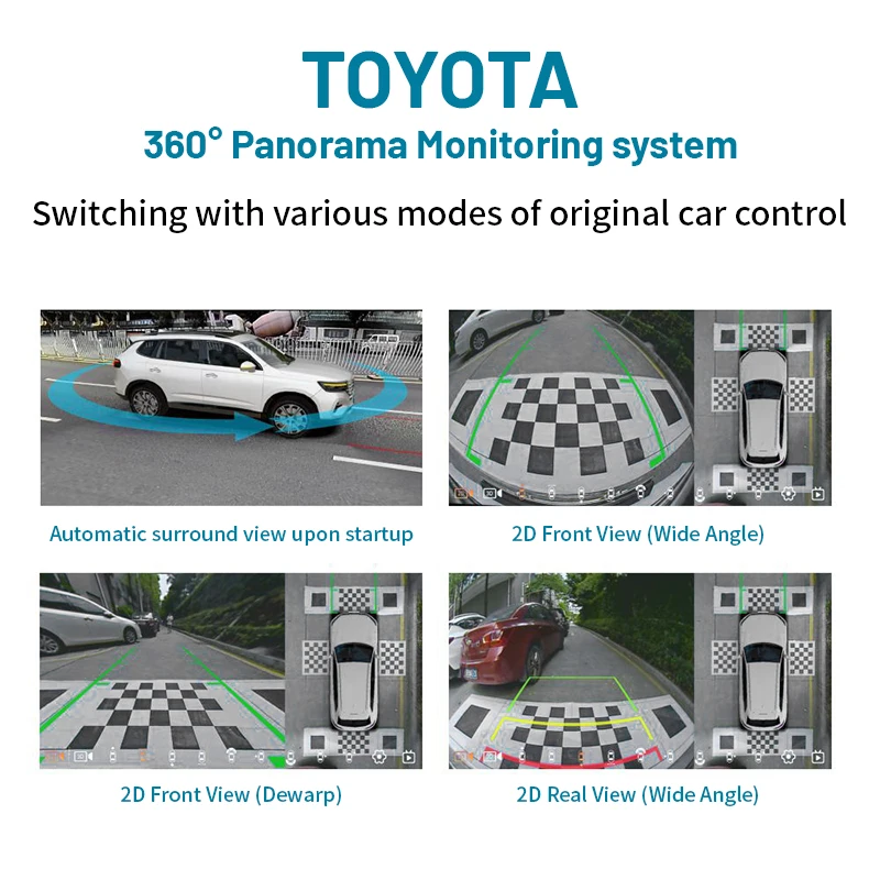 OEM 360 Degree Bird View System 3D AVM 4-Channel Car Panoramic Cameras for Camry Waterproof Monitor with 1 Year Warranty