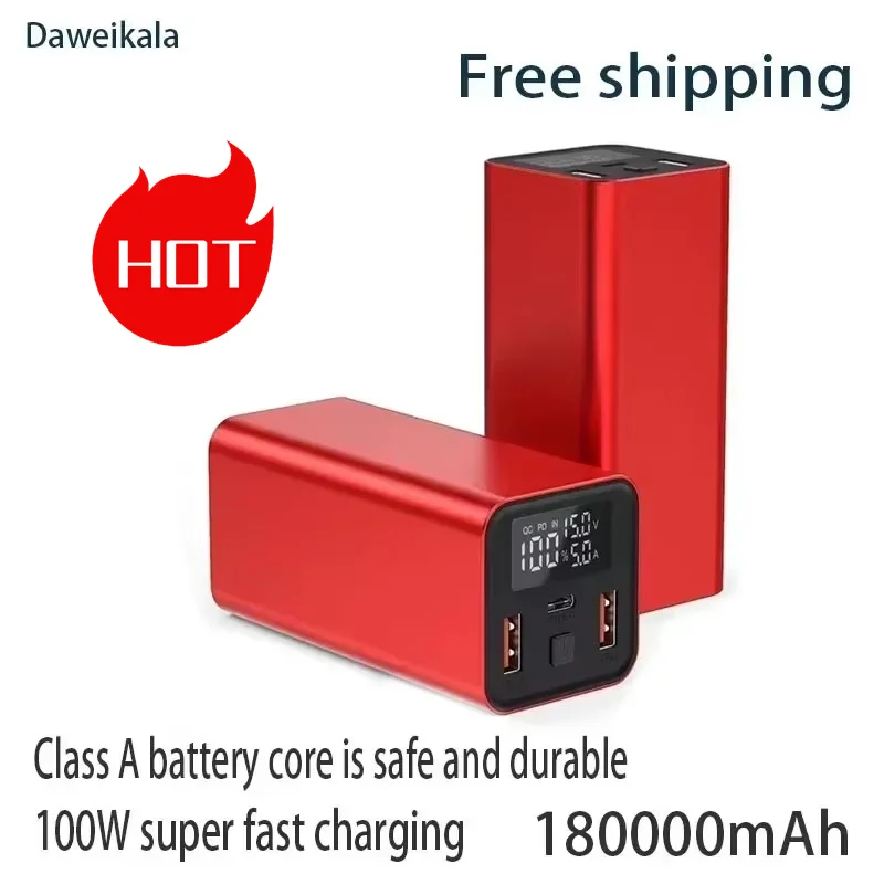 

180,000mAh 100W PD Power Bank – Ultra Fast Charging for iPhone 14/13/12 Pro Max, Xiaomi | Portable Battery Pack | Quick Deliver
