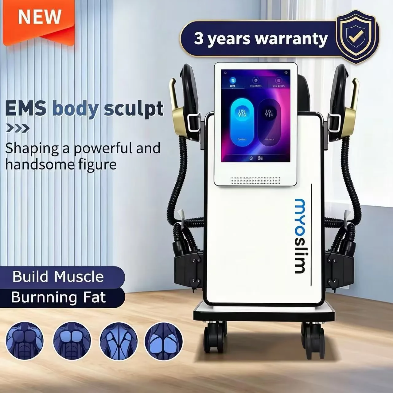 Myoslim RF Body Sculpting Device Muscle Stimulation Fat Burn Pelvic Floor Cushion Butt Enhancement Massage Device