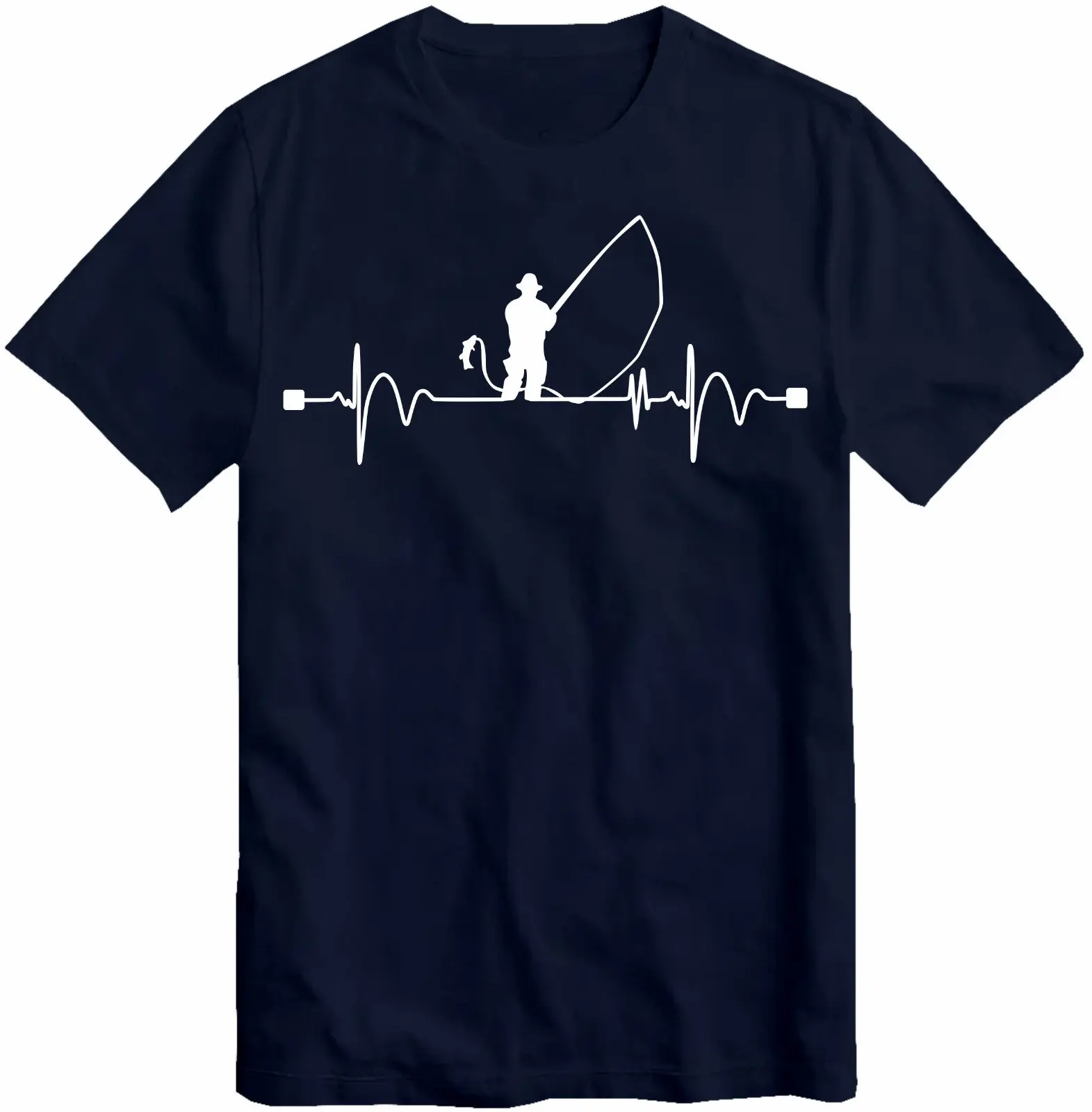Fishing Heart Beat Pulse T-Shirt Fisherman Gift Angling Angler Catching Fish Fathers Day Birthday Daddy Grandad Gift Top T Shirt