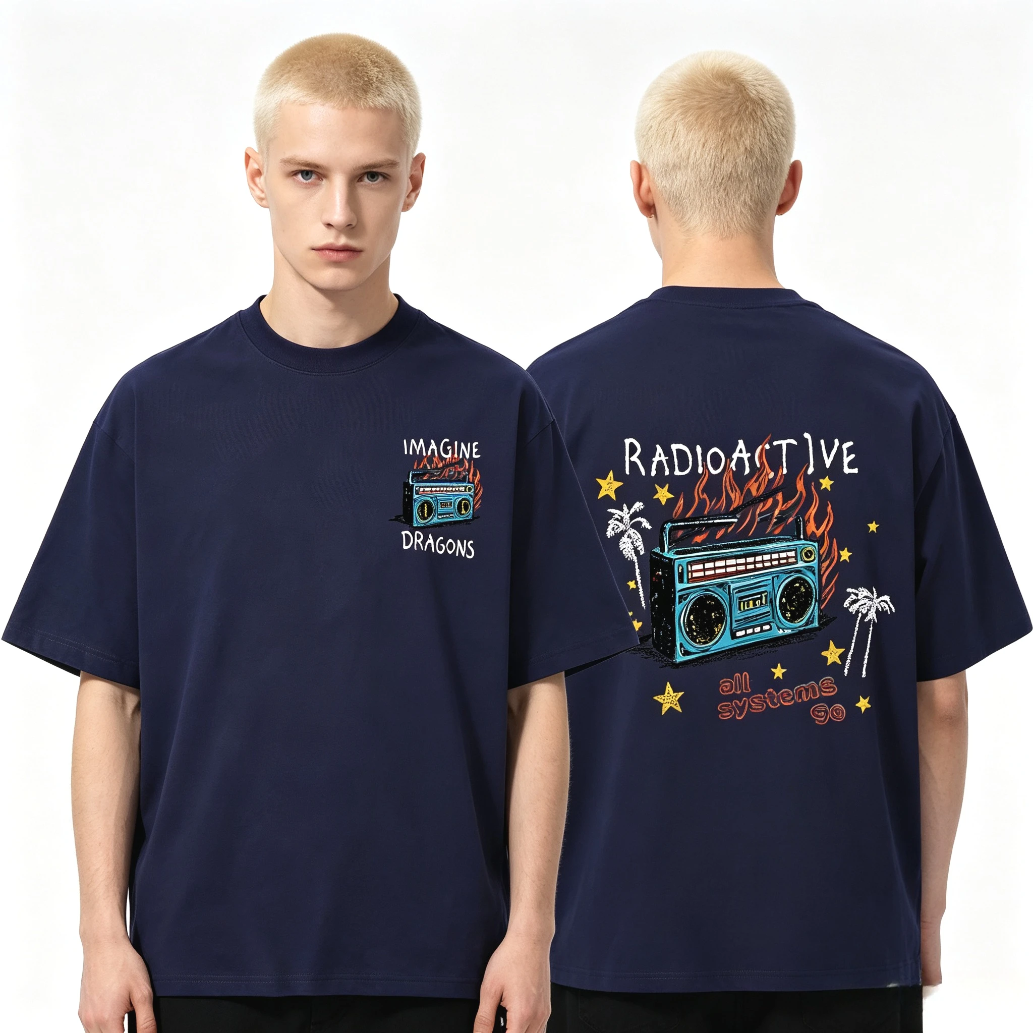 2026 Summer Hot Sale Rock Band Imagine Dragons Night Visions Radioactive Graphic T-shirt Unisex Casual Outdoor Cotton T-shirt