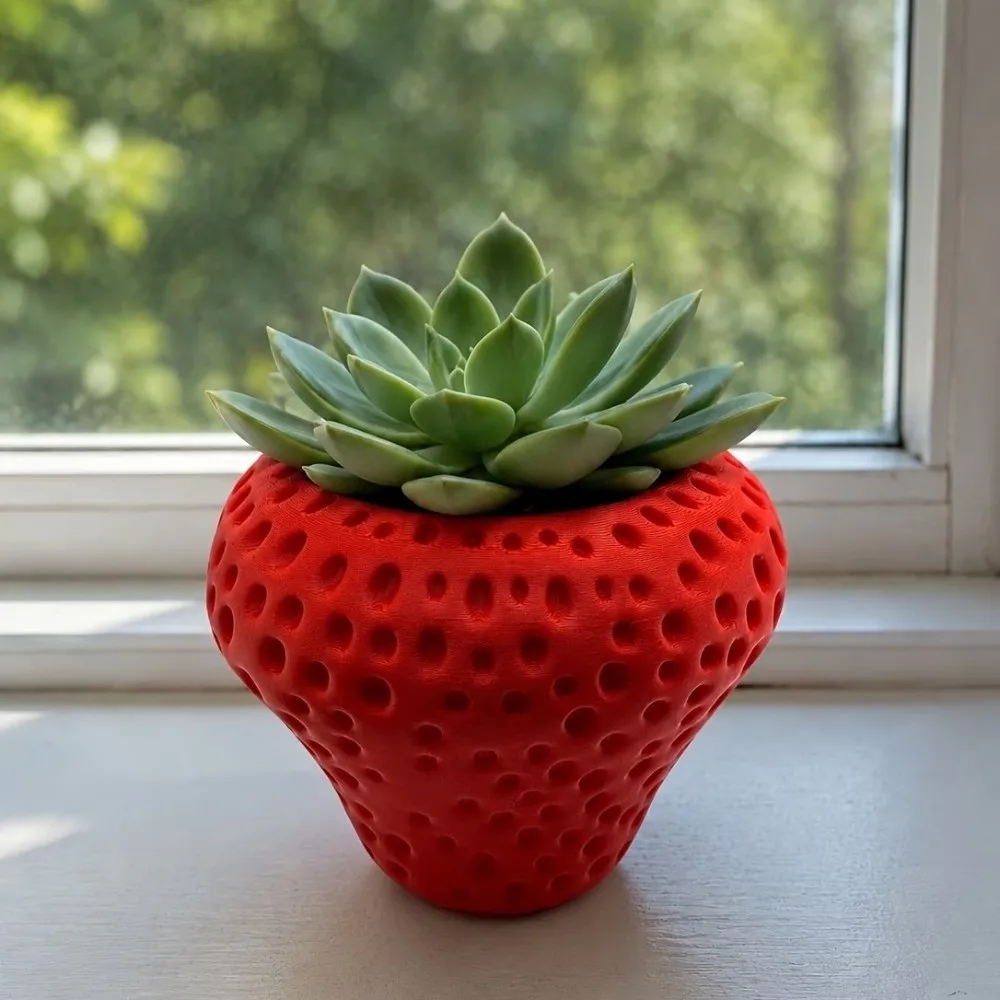 Plastic Fruit Flower Pot Self-Contained Realistic Home Ornaments Succulents Planter Pineapple Strawberry Planter Holder