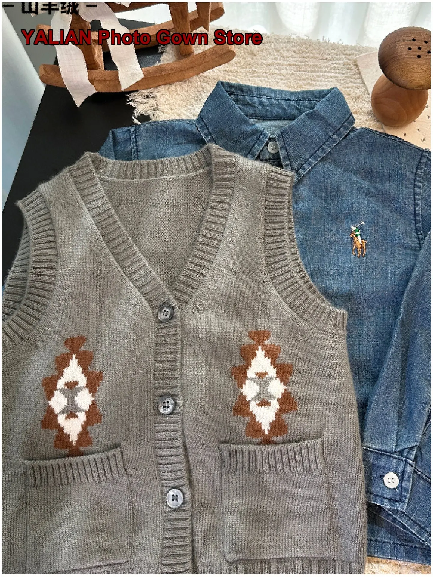 Kids Vest Boys Girls Spring Autumn Solid Color Pocket Knit Cardigan Cashmere Fleece Lined Thickened Soft Base Layer Top Newborn