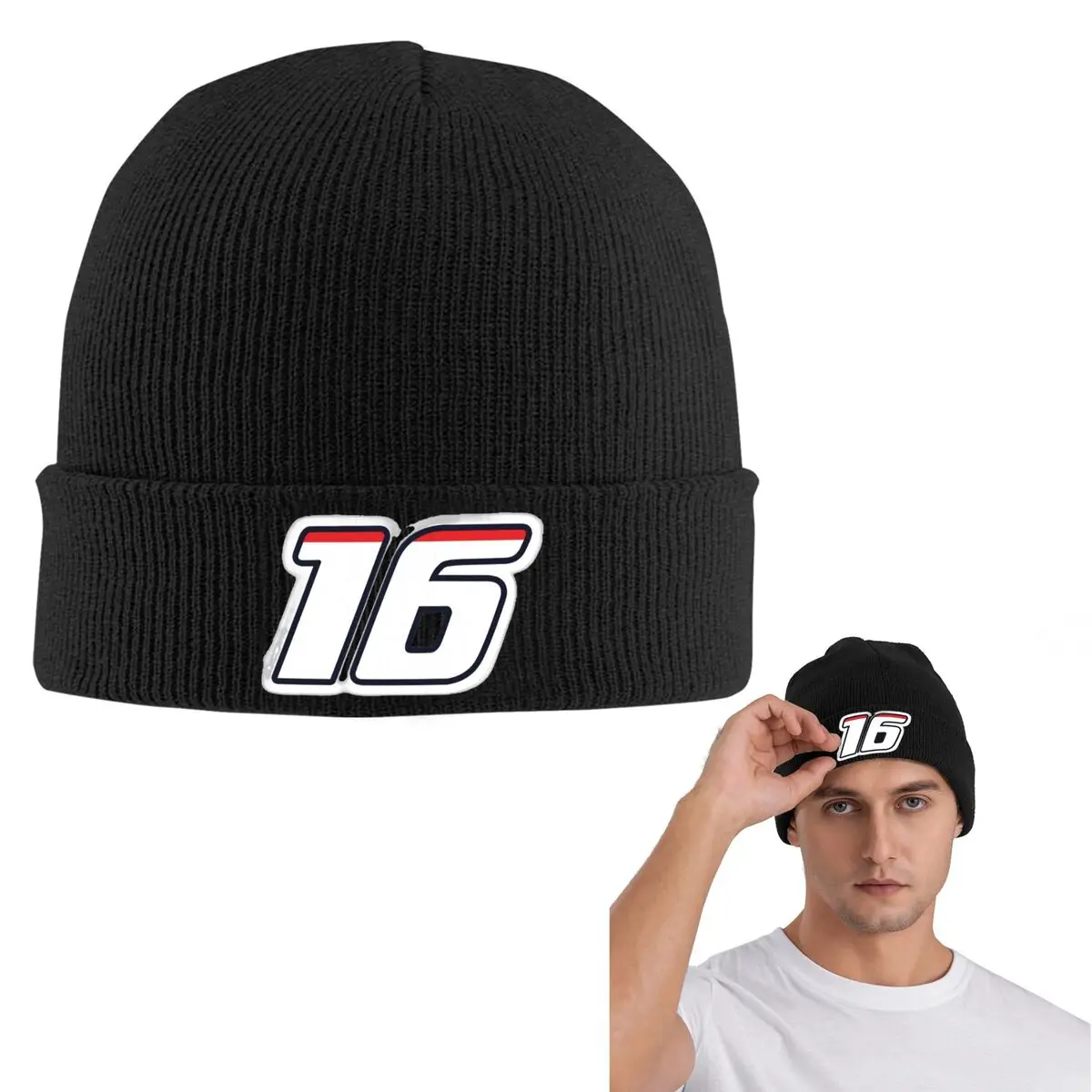 Leclerc 16 F1 قبعة محبوكة دافئة موضة بونيه قبعة الخريف الشتاء في الهواء الطلق قبعات صغيرة للرجال والنساء الكبار