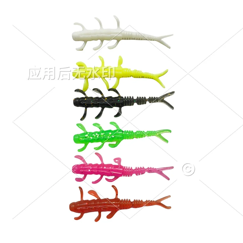 40PCS TPE Mini Worm Soft Fishing Lures Jig Wobblers 0.35g/40mm Silicone Artificial Baits Bass Carp PescaBass Pike Fishing Tackle