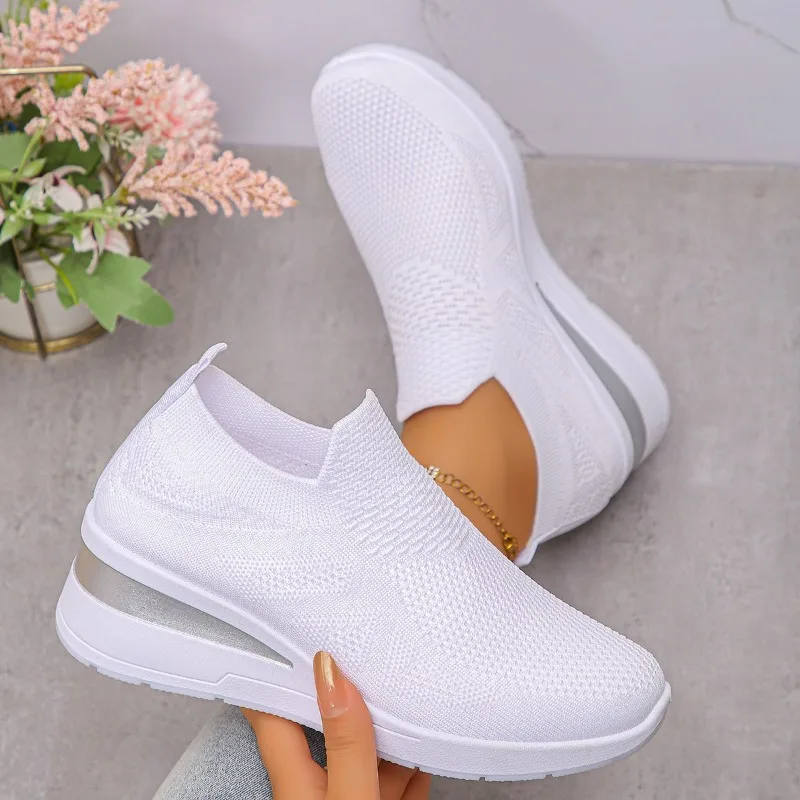 

2025 Women Sneakers Casual Slip on New Comfortable Spring Shoes Breathable Wedge Women Lightweight Sneakers Zapatos De Mujer