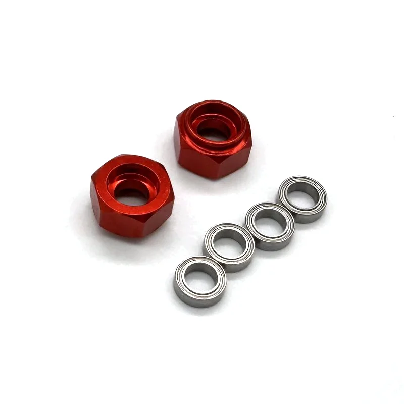 Metal Accessories TAMIYA DT 02 DT03 DT04 58741 RC 2WD Aluminum Alloy Bearing Hexagonal Adapter Front Wheel Use 2PCS