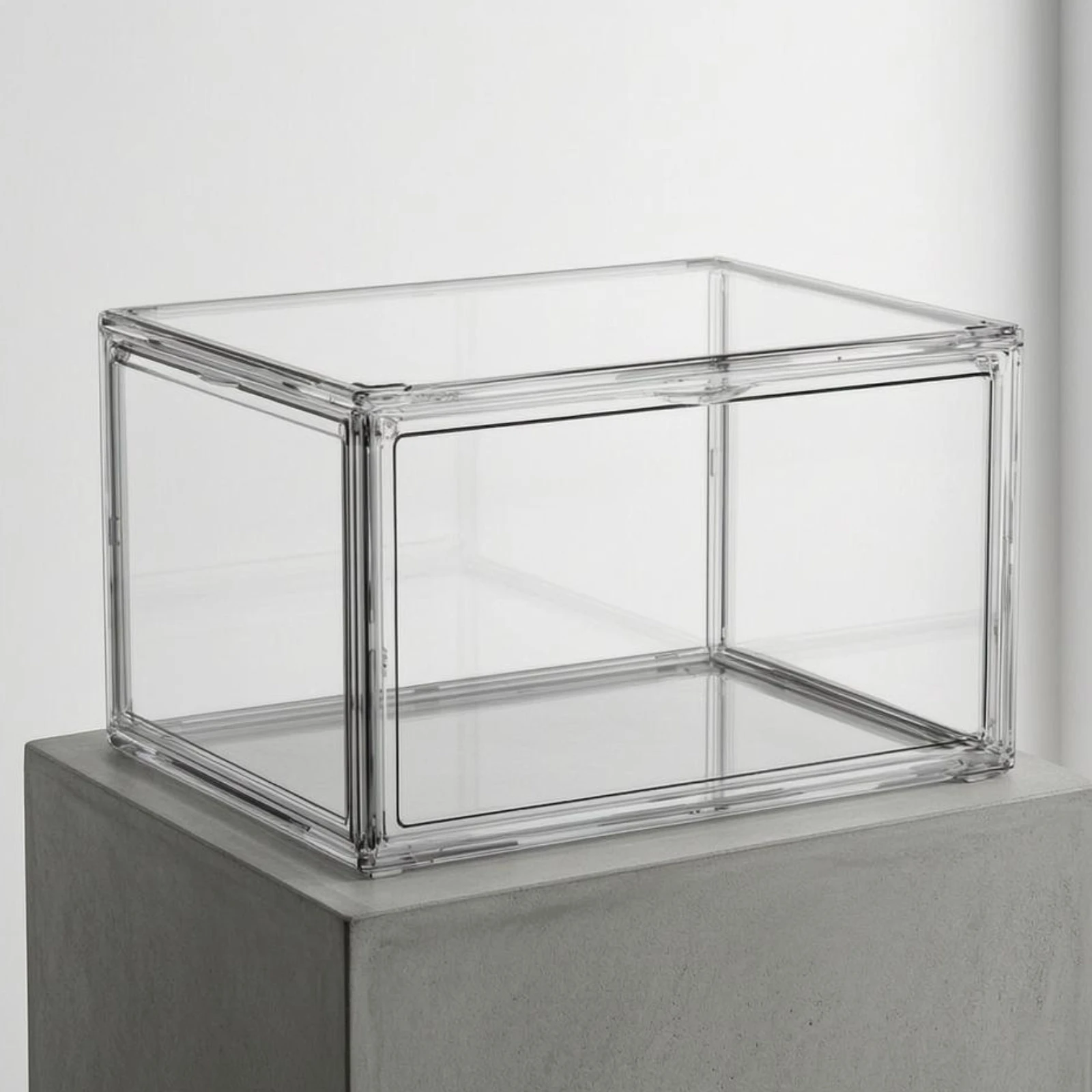 Clear Shoe Organizer Rigid Plastic Stackable Shoe Display Box Lisse Finition Storage for Entryway Closet view 4