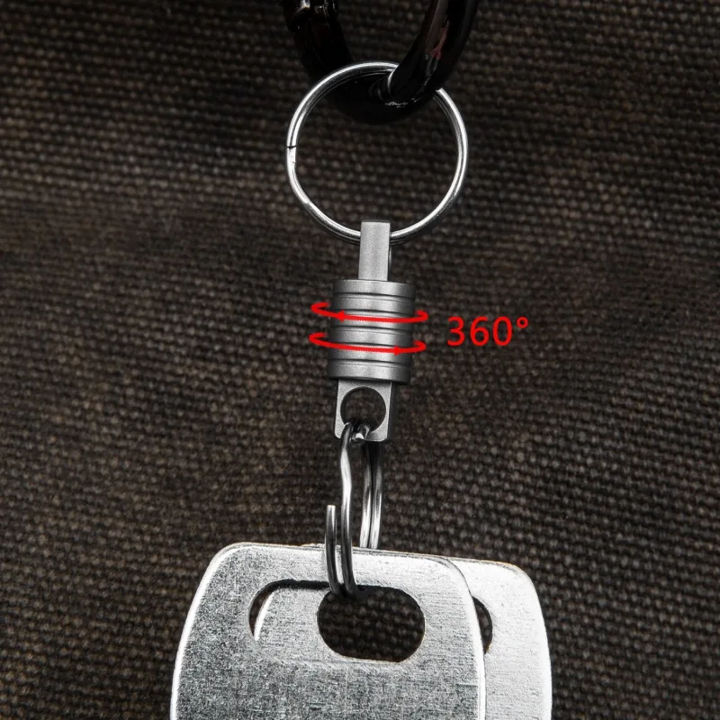 Mini Titanium Alloy Keychain Removable 360 Degree Rotation Car Key Holder Multifunctional Portable Waist Belt Outdoor Tool