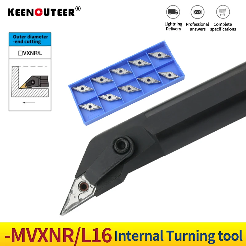 Interno Virando Ferramenta Titular Vnmg16 Carbide Insere Torno Bar Cnc Corte Ferramentas Set 1pc S20r-mvxnr16 S25r-mvxnr16